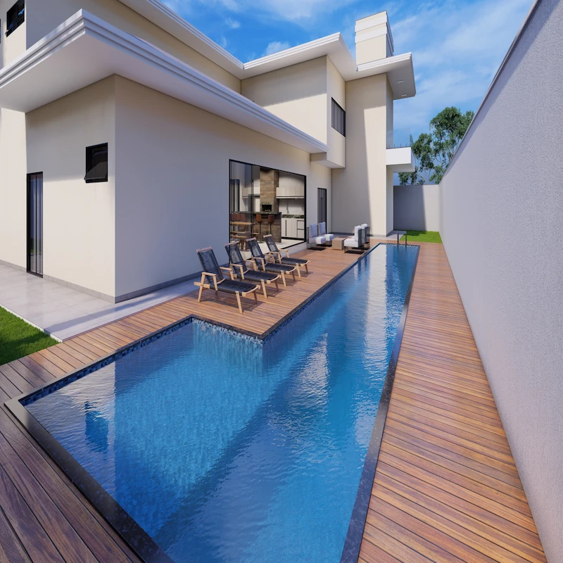 Renderização 3D de Projeto Residencial